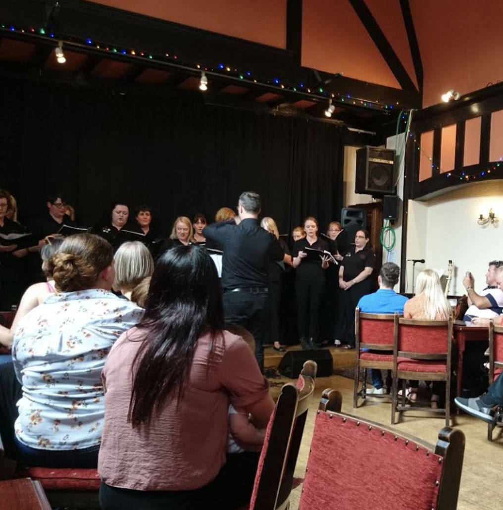 functionroom Choir pracrice in the main hall